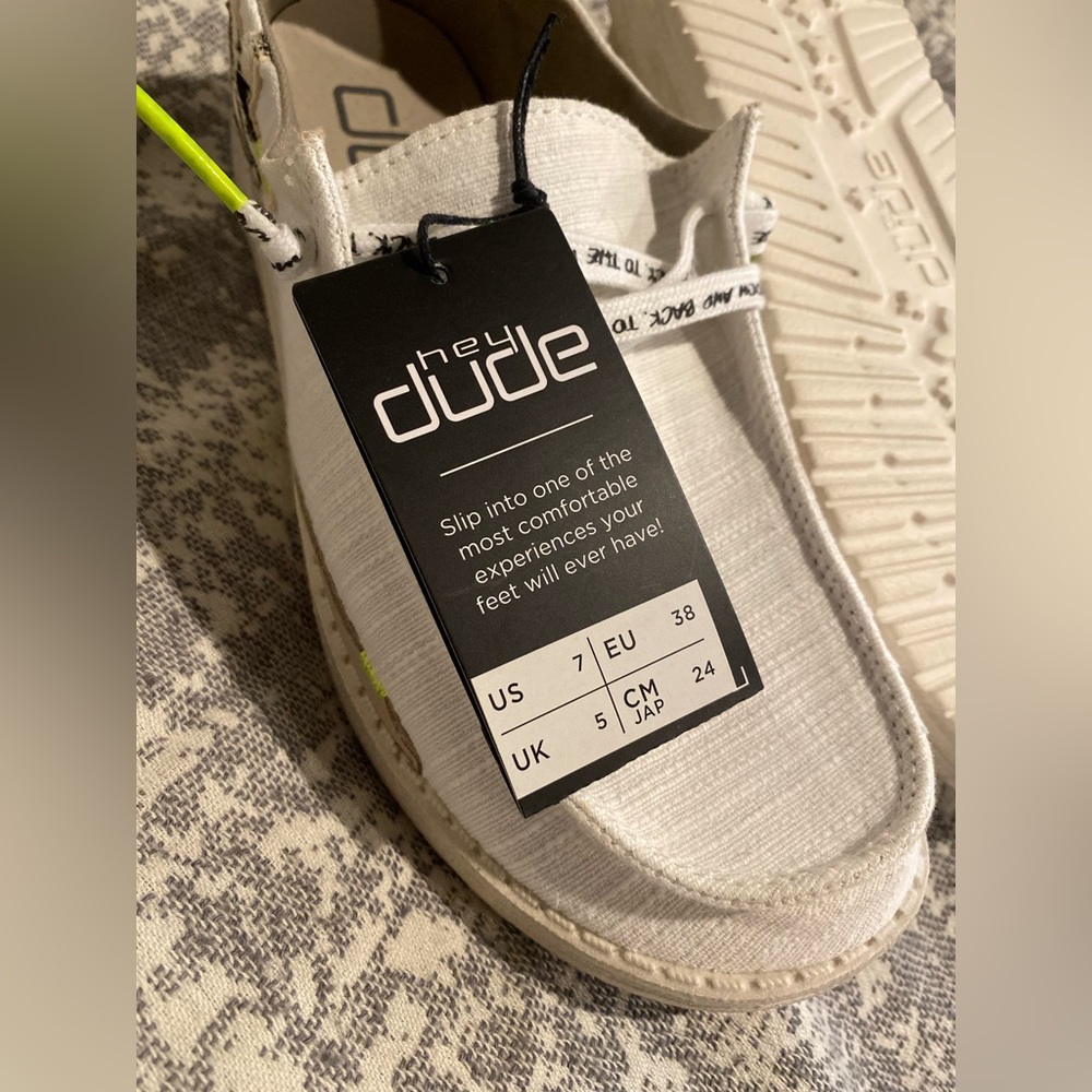 Hey Dude Wendy cavas size 7 shoe. “I love you to the moon and back”